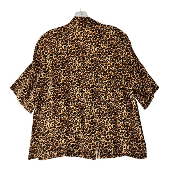 Vintage 80s 90s Leopard Cheetah Print Blouse - Picture 4 of 7